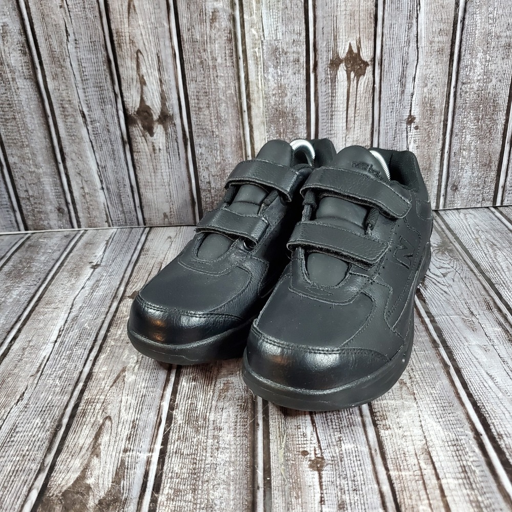 New Balance 576 Hook & Loop Black Walking Shoes WW576VK Size 10 B No Insoles